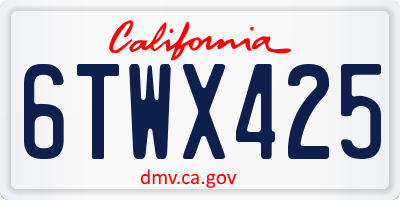 CA license plate 6TWX425