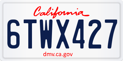 CA license plate 6TWX427