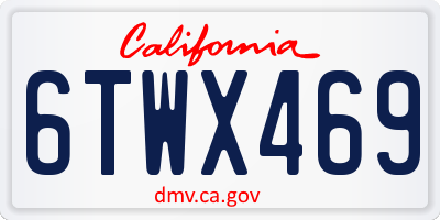 CA license plate 6TWX469