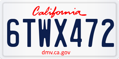 CA license plate 6TWX472