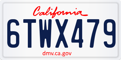 CA license plate 6TWX479