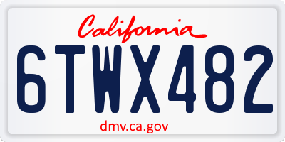 CA license plate 6TWX482