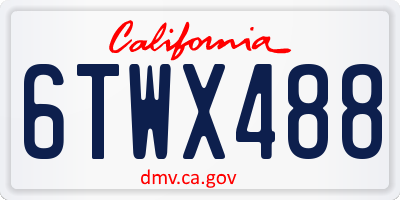 CA license plate 6TWX488