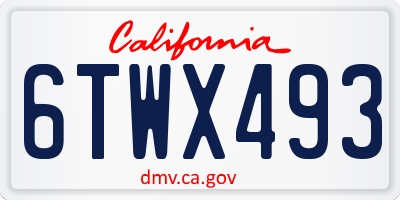 CA license plate 6TWX493