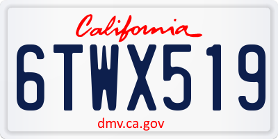 CA license plate 6TWX519
