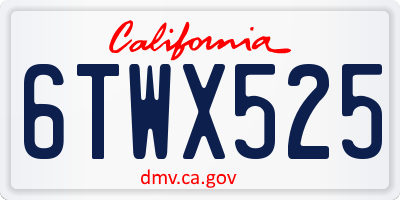CA license plate 6TWX525