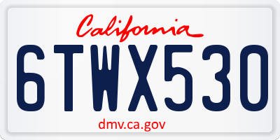 CA license plate 6TWX530