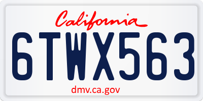 CA license plate 6TWX563