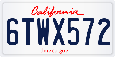 CA license plate 6TWX572