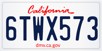 CA license plate 6TWX573