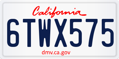 CA license plate 6TWX575