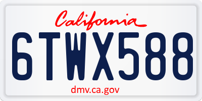 CA license plate 6TWX588