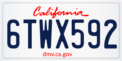 CA license plate 6TWX592