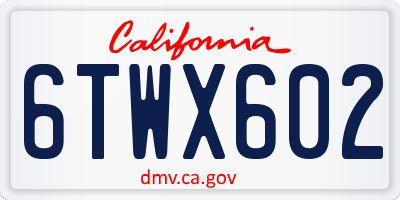 CA license plate 6TWX602