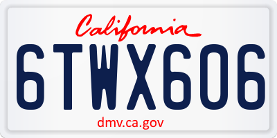 CA license plate 6TWX606