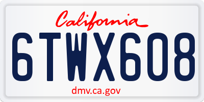 CA license plate 6TWX608