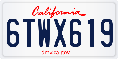 CA license plate 6TWX619
