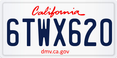 CA license plate 6TWX620