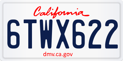 CA license plate 6TWX622
