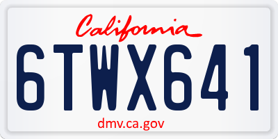 CA license plate 6TWX641