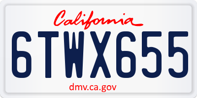 CA license plate 6TWX655