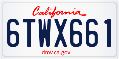 CA license plate 6TWX661