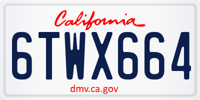 CA license plate 6TWX664