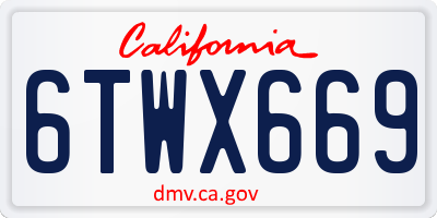 CA license plate 6TWX669