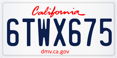 CA license plate 6TWX675