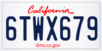 CA license plate 6TWX679