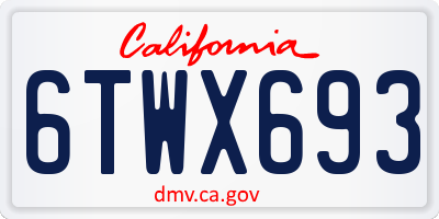 CA license plate 6TWX693