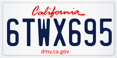 CA license plate 6TWX695