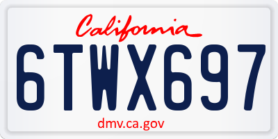 CA license plate 6TWX697