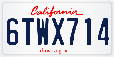 CA license plate 6TWX714