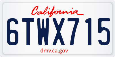 CA license plate 6TWX715
