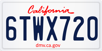 CA license plate 6TWX720