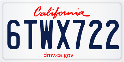 CA license plate 6TWX722