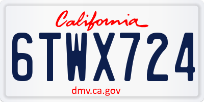 CA license plate 6TWX724