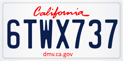 CA license plate 6TWX737