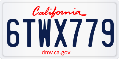 CA license plate 6TWX779