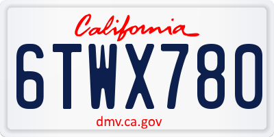 CA license plate 6TWX780