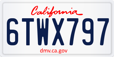 CA license plate 6TWX797
