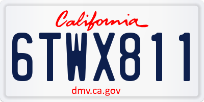 CA license plate 6TWX811