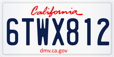 CA license plate 6TWX812