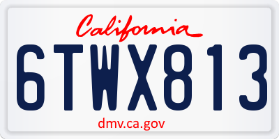 CA license plate 6TWX813