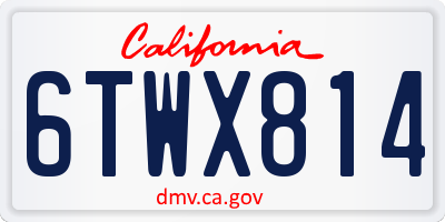 CA license plate 6TWX814
