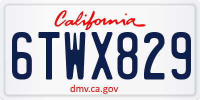 CA license plate 6TWX829