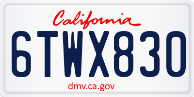 CA license plate 6TWX830