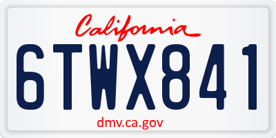CA license plate 6TWX841