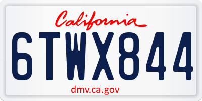 CA license plate 6TWX844